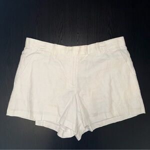 Abercrombie & Fitch High Waist White Linen Shorts